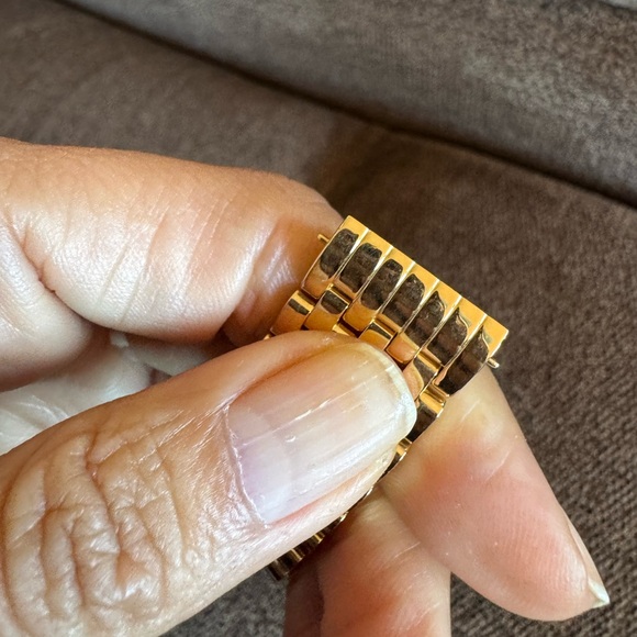 Michele 18mm Gold Plated Metal Bracelet Watch Band - Picture 12 of 16